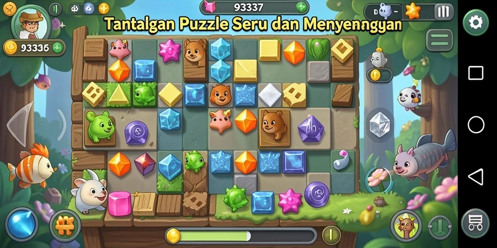 Tampilan gameplay yang menarik dari 93337 dengan berbagai teka-teki.