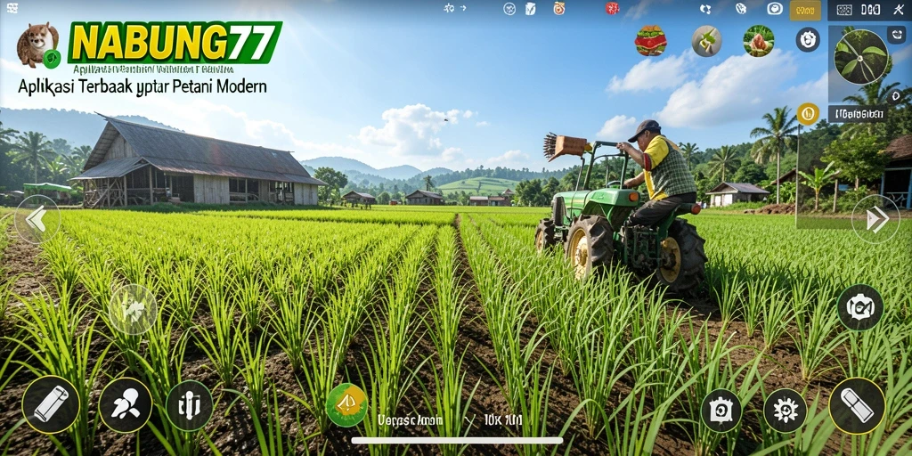 Screenshot gameplay NABUNG77 menunjukkan aktivitas pertanian yang menarik.