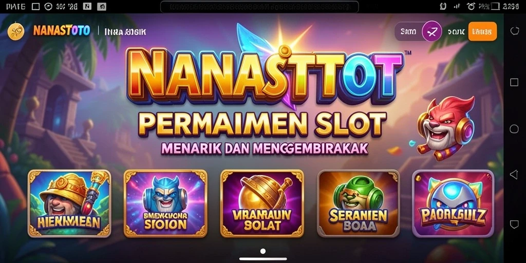 Tampilan gameplay NANASTOTO yang penuh warna dan menarik.
