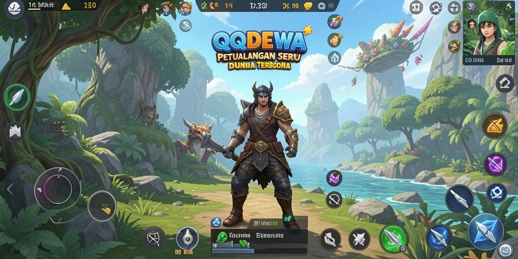 Screenshot gameplay QQDEWA menunjukkan petualangan seru di dunia terbuka.