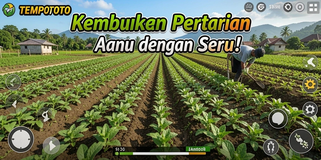 Gameplay seru dari TEMPOTOTO yang menampilkan aktivitas bertani.