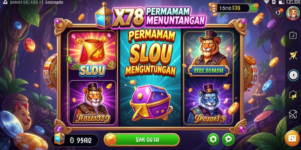 Screenshot gameplay X78 yang menampilkan putaran Slot yang mendebarkan.